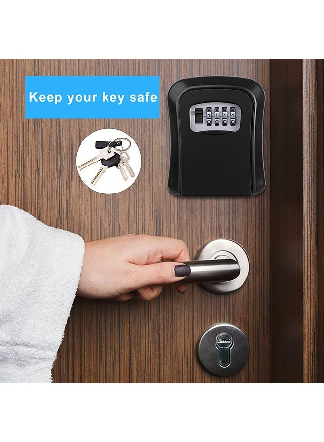 Wall Mounted Key Lock Box for Outside, Sturdy and Durable Waterproof Emergency Spare Key Lock Box for Garage School Spare House, Key Cabinet with Resettable Code for Home - Image 3